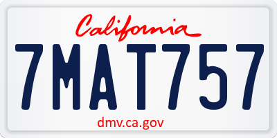 CA license plate 7MAT757