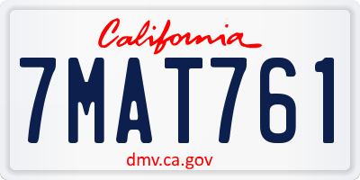 CA license plate 7MAT761