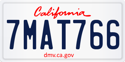 CA license plate 7MAT766