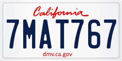 CA license plate 7MAT767