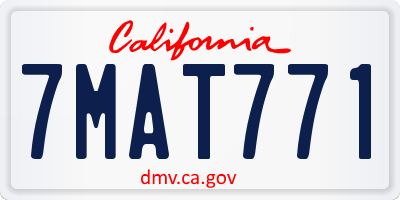 CA license plate 7MAT771