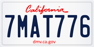 CA license plate 7MAT776