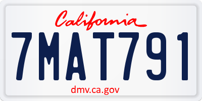 CA license plate 7MAT791