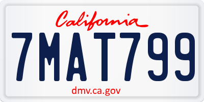 CA license plate 7MAT799