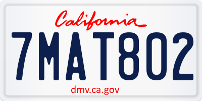 CA license plate 7MAT802