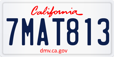 CA license plate 7MAT813