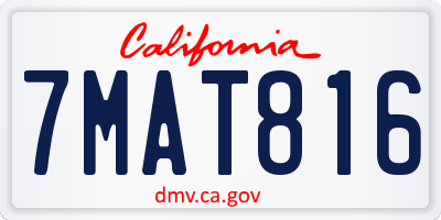 CA license plate 7MAT816