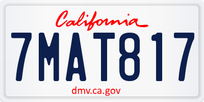 CA license plate 7MAT817