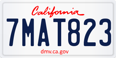 CA license plate 7MAT823