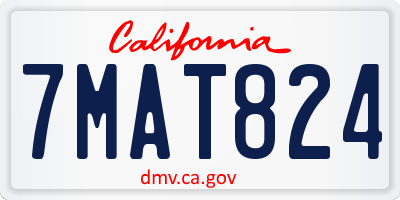 CA license plate 7MAT824