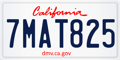 CA license plate 7MAT825