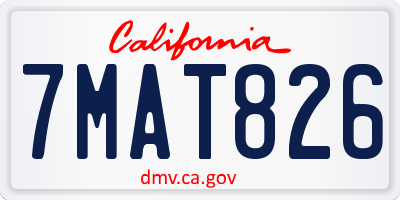 CA license plate 7MAT826