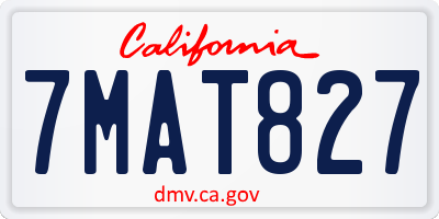 CA license plate 7MAT827