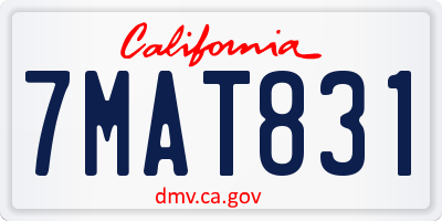 CA license plate 7MAT831