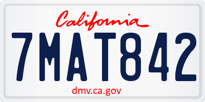 CA license plate 7MAT842