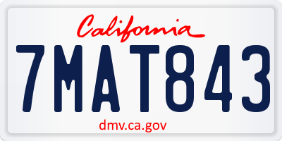 CA license plate 7MAT843