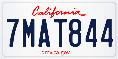 CA license plate 7MAT844