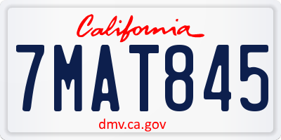 CA license plate 7MAT845