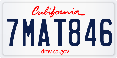 CA license plate 7MAT846