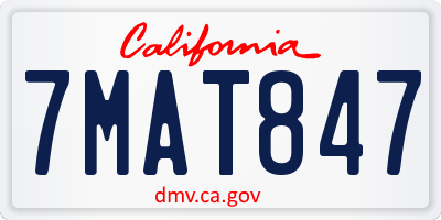 CA license plate 7MAT847