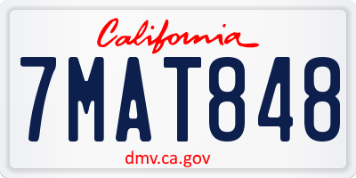 CA license plate 7MAT848