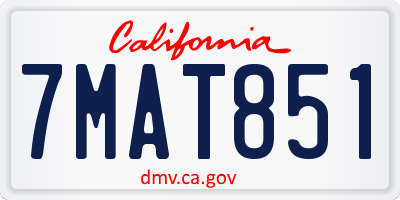 CA license plate 7MAT851