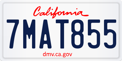 CA license plate 7MAT855