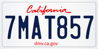 CA license plate 7MAT857