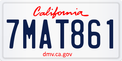 CA license plate 7MAT861