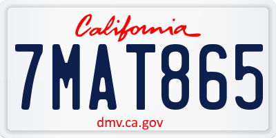 CA license plate 7MAT865