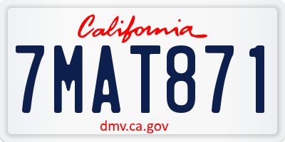 CA license plate 7MAT871