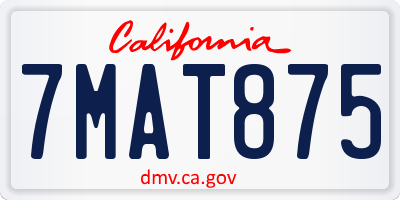 CA license plate 7MAT875