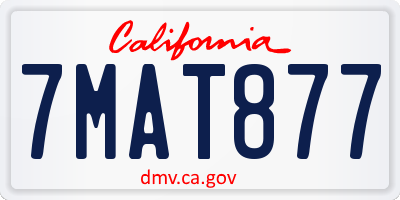 CA license plate 7MAT877