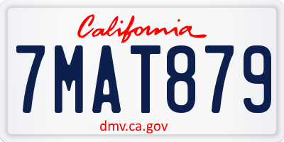 CA license plate 7MAT879