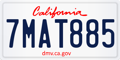 CA license plate 7MAT885