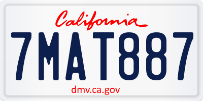 CA license plate 7MAT887