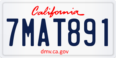 CA license plate 7MAT891