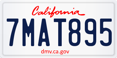 CA license plate 7MAT895