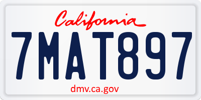 CA license plate 7MAT897