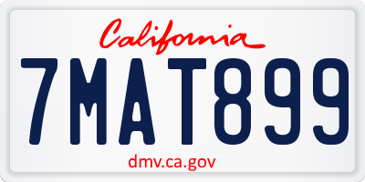 CA license plate 7MAT899