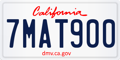 CA license plate 7MAT900