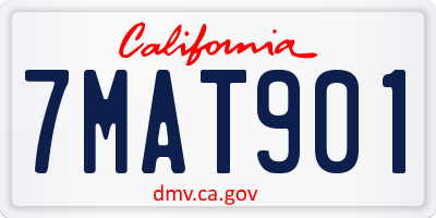 CA license plate 7MAT901