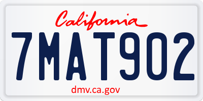 CA license plate 7MAT902