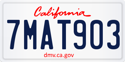 CA license plate 7MAT903