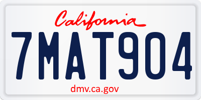 CA license plate 7MAT904
