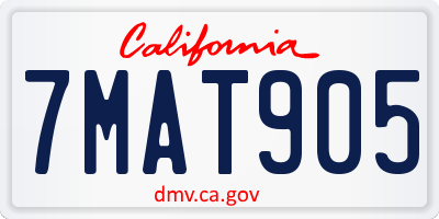 CA license plate 7MAT905