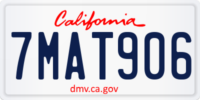 CA license plate 7MAT906