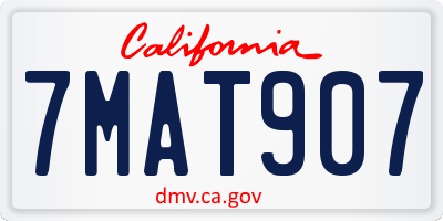 CA license plate 7MAT907