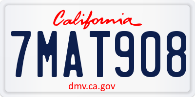 CA license plate 7MAT908