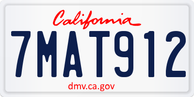 CA license plate 7MAT912
